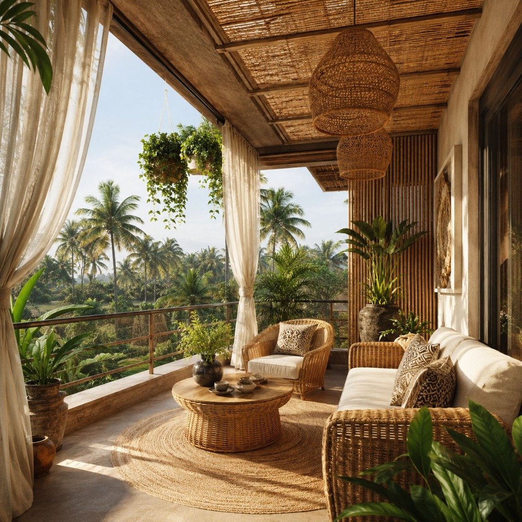 Balinese Resort Canopy Balcony