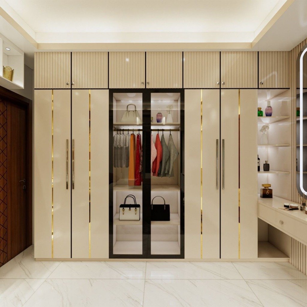 Champagne Gold Strip & Integrated Dressing Vanity